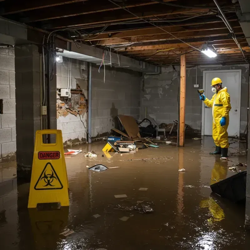 Flooded Basement Electrical Hazard in Rossmoor, MD Property